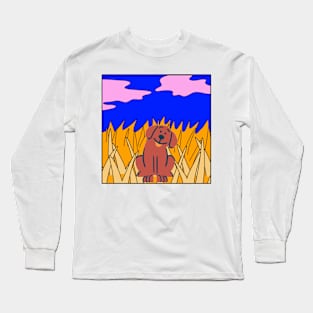 Cute Labrador in fields Long Sleeve T-Shirt